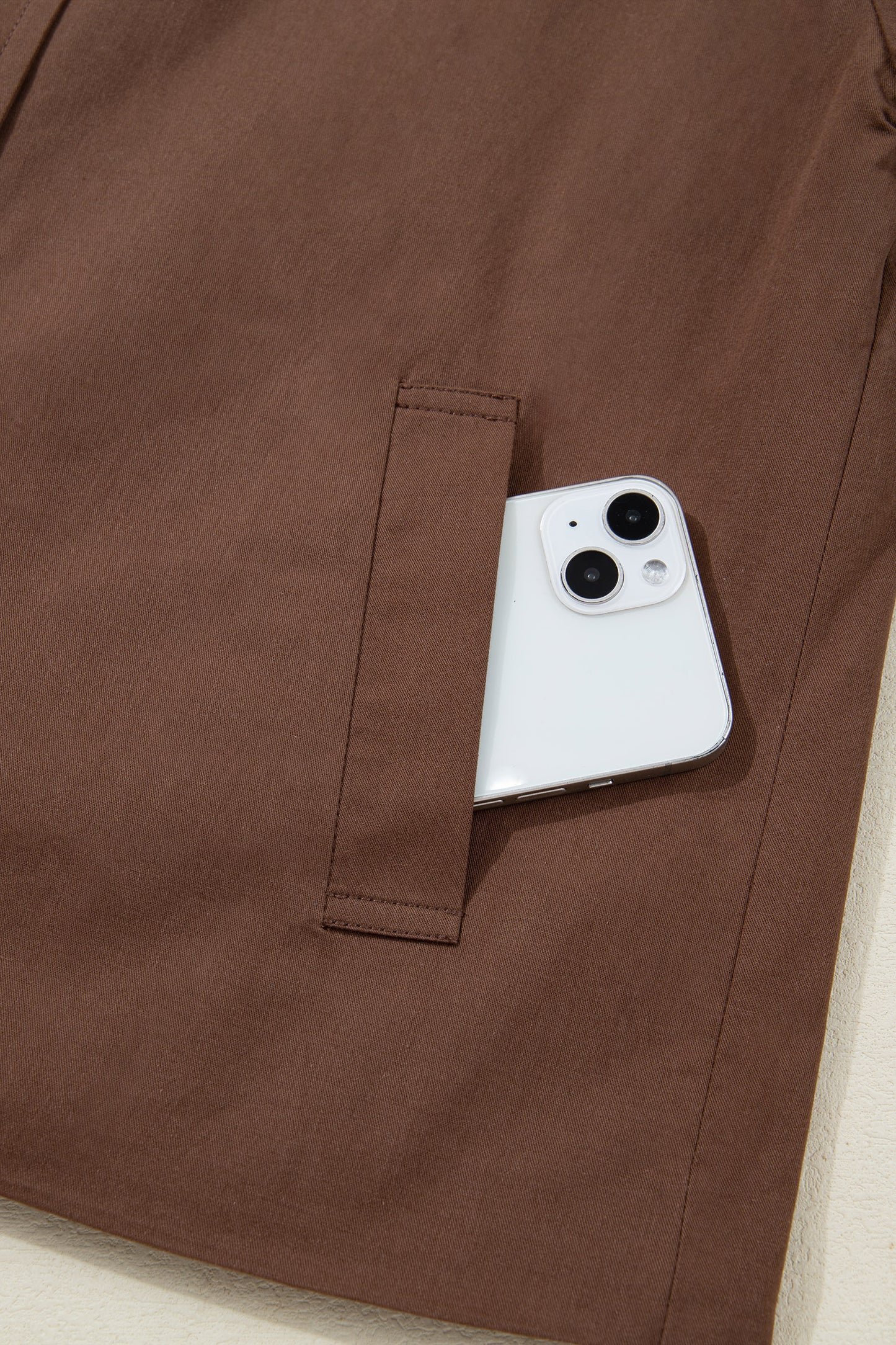 Dark Brown Collared Buttoned Leopard Liner Patchwork Chic Jacket